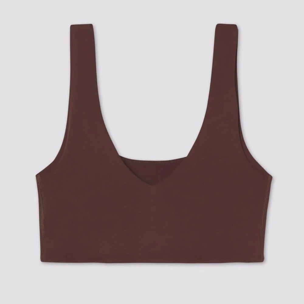 Girlfriend collective scoop bralette in Espresso